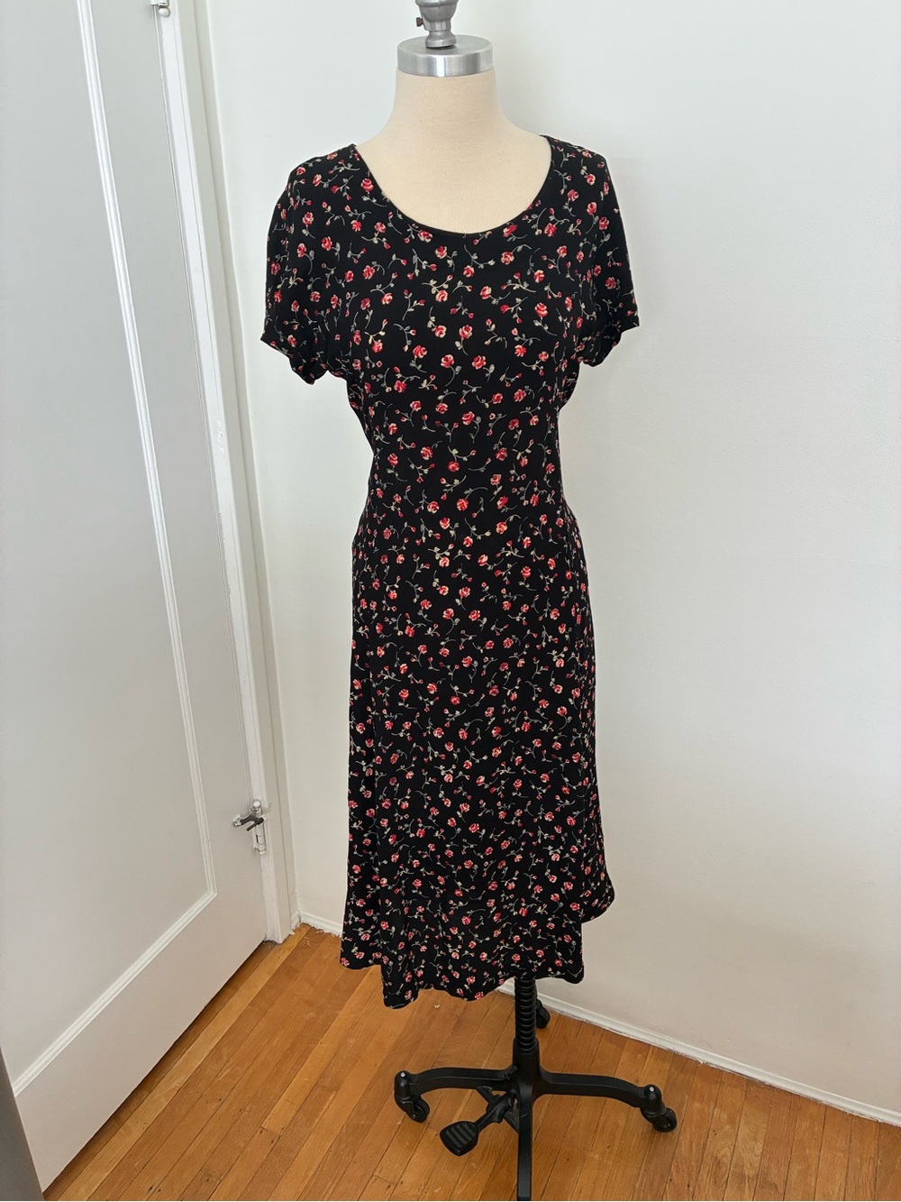 Jones New York Black floral Midi Dress